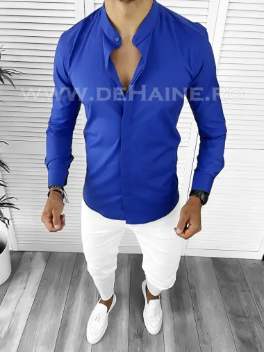 Camasa barbati slim fit albastra B8826 