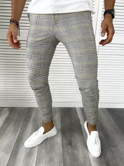 Pantaloni barbati eleganti in carouri B8783  O2-1.1 