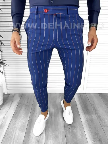 Pantaloni barbati eleganti bleumarin B7871 F1-4.1.2 S3-1