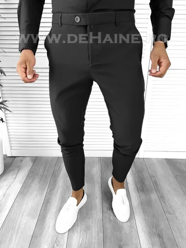 Pantaloni barbati eleganti negri B1734 D5