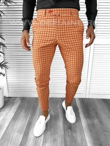 Pantaloni barbati eleganti carouri B1880 V2-5