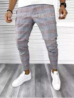 Pantaloni barbati casual regular fit in carouri  B8496 E 7-4