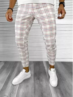 Pantaloni barbati casual regular fit in carouri B8497 N6-5.3