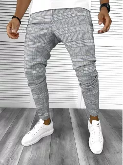 Pantaloni barbati casual regular fit in carouri A8466 F7- 5.3