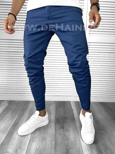 Pantaloni barbati casual regular fit bleumarin A8471 M3-4.3