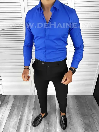 Camasa barbati albastra slim fit B8413 