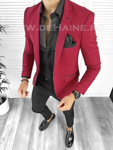 Sacou barbati slim fit rosu B8301 P18-3.2