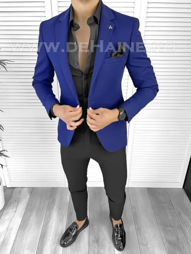 Sacou barbati slim fit bleumarin B8338 105