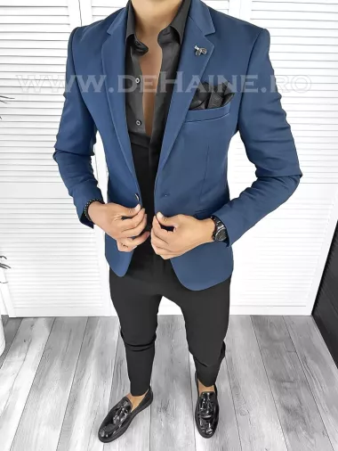 Sacou barbati bleumarin slim fit B8340 Z7