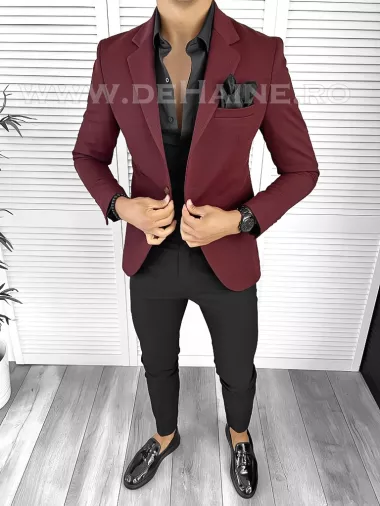 Sacou barbati slim fit grena B8341 D5-2.3