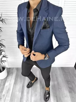 Sacou barbati slim fit bleumarin B8344  E