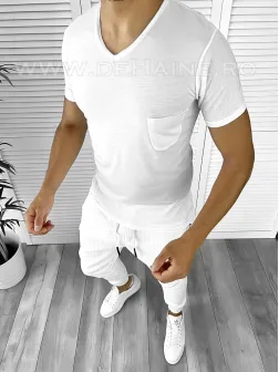 Tricou barbati alb slim fit 2644 Tricou barbati alb slim fit 2644