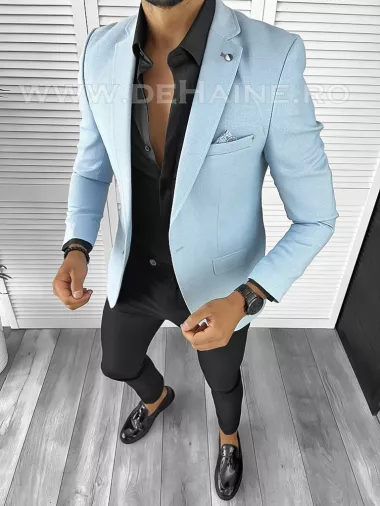 Sacou barbati blue slim fit B8286 P19-5.3