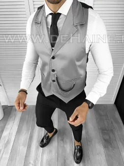 Vesta barbati eleganta slim fit gri B8073 O1-4.2 Vesta barbati eleganta slim fit gri B8073 O1-4.2