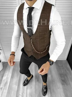 Vesta barbati eleganta slim fit maro B8079 N7-4.3 Vesta barbati eleganta slim fit maro B8079 N7-4.3