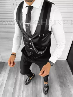 Vesta barbati eleganta slim fit neagra B8109 Q1-4