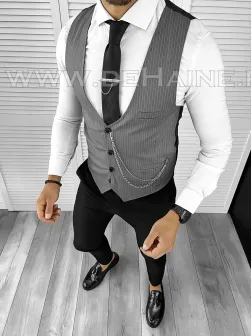 Vesta barbati eleganta slim fit gri B8112 P19-3.3 Vesta barbati eleganta slim fit gri B8112 P19-3.3