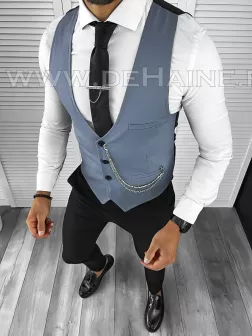 Vesta barbati eleganta slim fit bleu B8185 102-2 E~