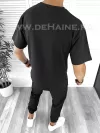 Trening barbati negru pantaloni + tricou oversize B7987 50-1