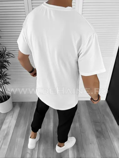 Trening barbati alb cu imprimeu oversize B7962 54-4