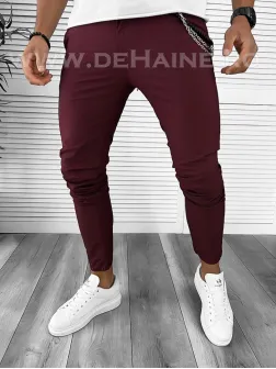 Pantaloni barbati casual regular fit grena 9886 F7-4