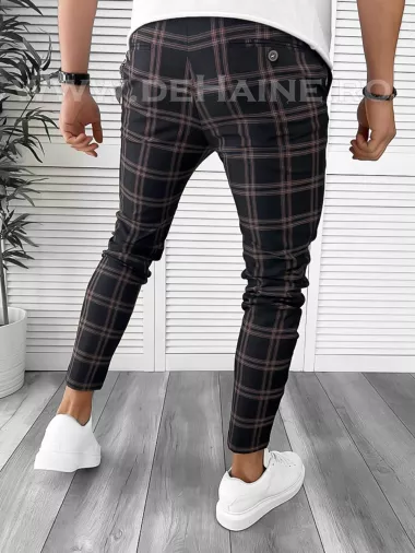 Pantaloni barbati casual regular fit in carouri B7943 N6-5.1