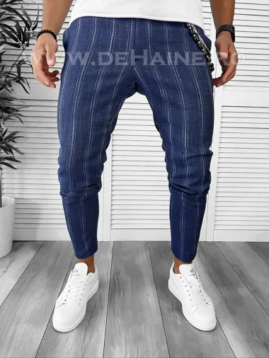 Pantaloni barbati casual regular fit bleumarin B1551 B6-1.3