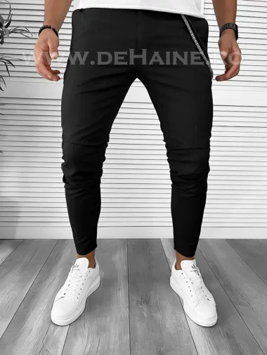 Pantaloni barbati casual regular fit negri B7879 D5-4.3