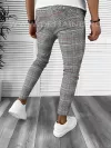 Pantaloni barbati casual regular fit gri in carouri B7931 11-1 E