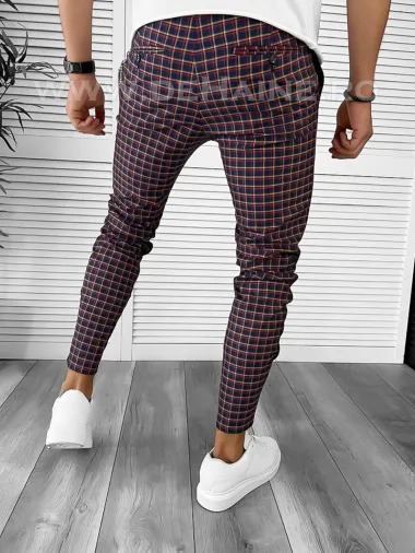 Pantaloni barbati casual regular fit grena B7932 I10-1 U4-1