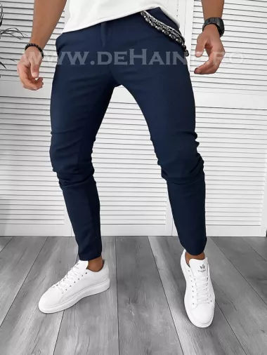 Pantaloni barbati casual regular fit bleumarin B7934 D2-1.1