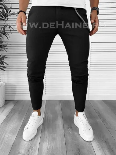 Pantaloni barbati casual regular fit negri B7934 P18-3.1