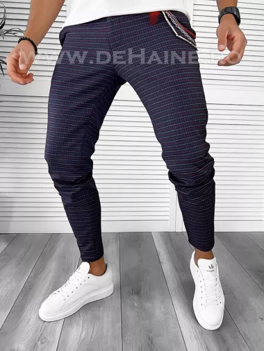 Pantaloni barbati casual regular fit bleumarin B7938 B14-5.1