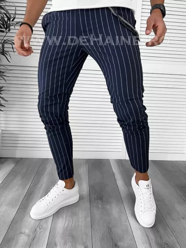 Pantaloni barbati casual regular fit bleumarin B7940 14-4 E~