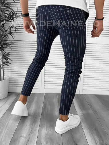 Pantaloni barbati casual regular fit bleumarin B7940 F3-3.1
