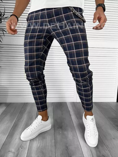Pantaloni barbati casual regular fit bleumarin B7941 15-4 E ~