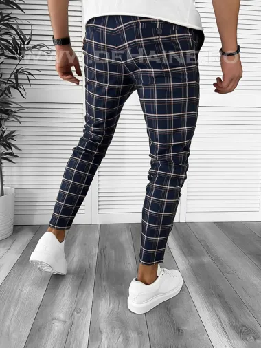 Pantaloni barbati casual regular fit bleumarin B7941 i17-1.3