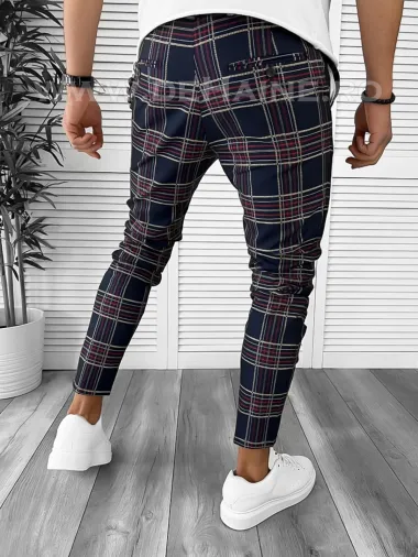 Pantaloni barbati casual regular fit bleumarin B7942 A-4