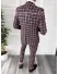 Costum barbati slim fit grena in carouri B7916 6-5