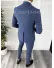 Costum barbati slim fit albastru in carouri B7918 O2-2.1