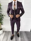 Costum barbati slim fit bleumarin in carouri B7918 P20-4.3