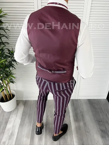 Compleu barbati Vesta + Pantaloni grena B7922 Z1