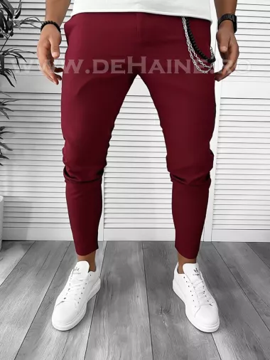 Pantaloni barbati casual regular fit grena B1734 U3 A3-3