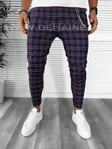 Pantaloni barbati casual regular fit bleumarin B7868 34-4