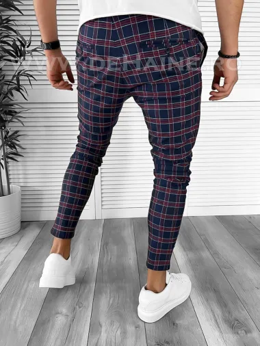 Pantaloni barbati casual regular fit bleumarin B7868 34-4