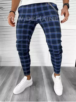 Pantaloni barbati casual regular fit bleumarin B7874 130-4 e