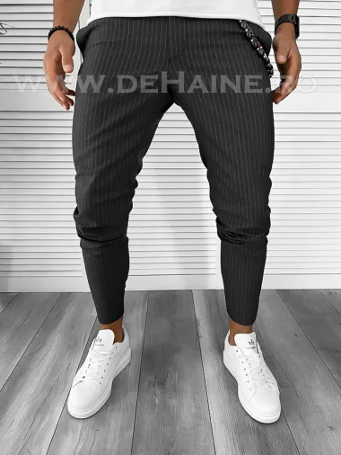 Pantaloni barbati casual regular fit gri inchis B7879 i15-1.3