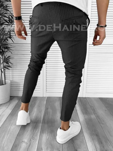 Pantaloni barbati casual regular fit gri inchis B7879 i15-1.3