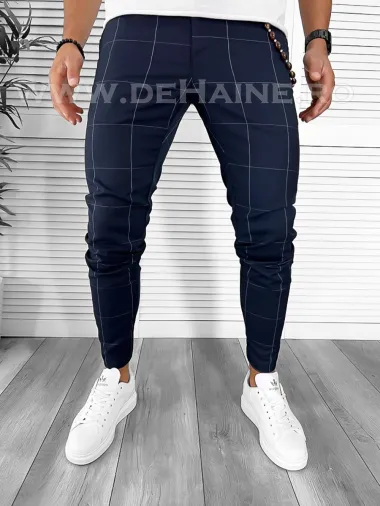 Pantaloni barbati casual regular fit bleumarin B7884 D4-4.1
