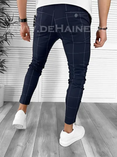 Pantaloni barbati casual regular fit bleumarin B7884 D4-4.1
